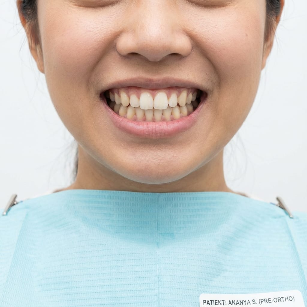 Before Crowded Teeth Fix